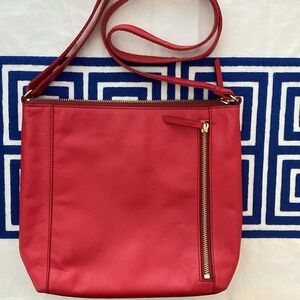 Fossil leather crossbody-red
